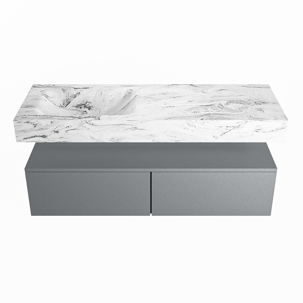 MONDIAZ ALAN-DLUX 130cm mueble de baño Plata 2 cajones. Lavabo CLOUD Izquierda sin orificios color Glace. 4 MONDIAZ ALAN-DLUX 130cm mueble de baño Plata 2 cajones. Lavabo CLOUD Izquierda sin orificios color Glace. - Imagen 4