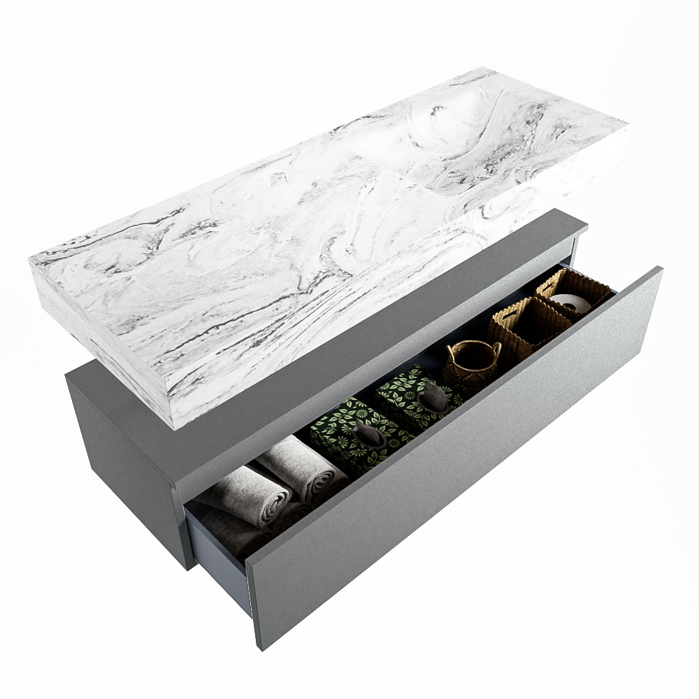 MONDIAZ ALAN-DLUX 130cm mueble de baño Plata 1 cajón. Lavabo CLOUD Derecho 1 orificio color Glace. 6 MONDIAZ ALAN-DLUX 130cm mueble de baño Plata 1 cajón. Lavabo CLOUD Derecho 1 orificio color Glace. - Imagen 6