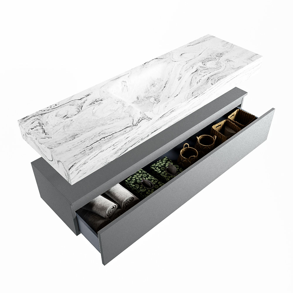 MONDIAZ ALAN-DLUX 150cm mueble de baño Plata 1 cajón. Lavabo CLOUD Centro 1 orificio color Glace. 6 MONDIAZ ALAN-DLUX 150cm mueble de baño Plata 1 cajón. Lavabo CLOUD Centro 1 orificio color Glace. - Imagen 6