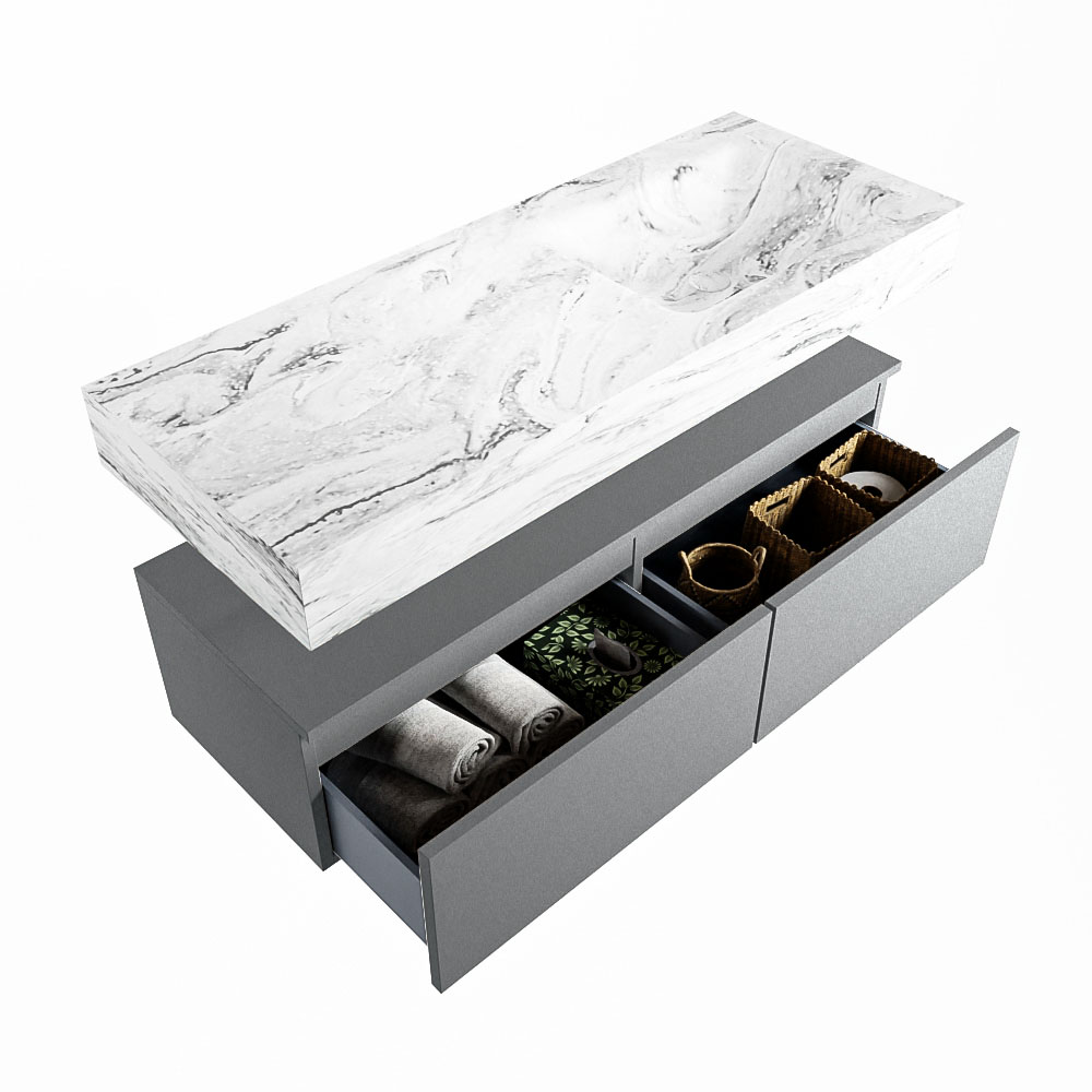 MONDIAZ ALAN-DLUX 120cm mueble de baño Plata 2 cajones. Lavabo CLOUD Derecho sin orificios color Glace. 6 MONDIAZ ALAN-DLUX 120cm mueble de baño Plata 2 cajones. Lavabo CLOUD Derecho sin orificios color Glace. - Imagen 6