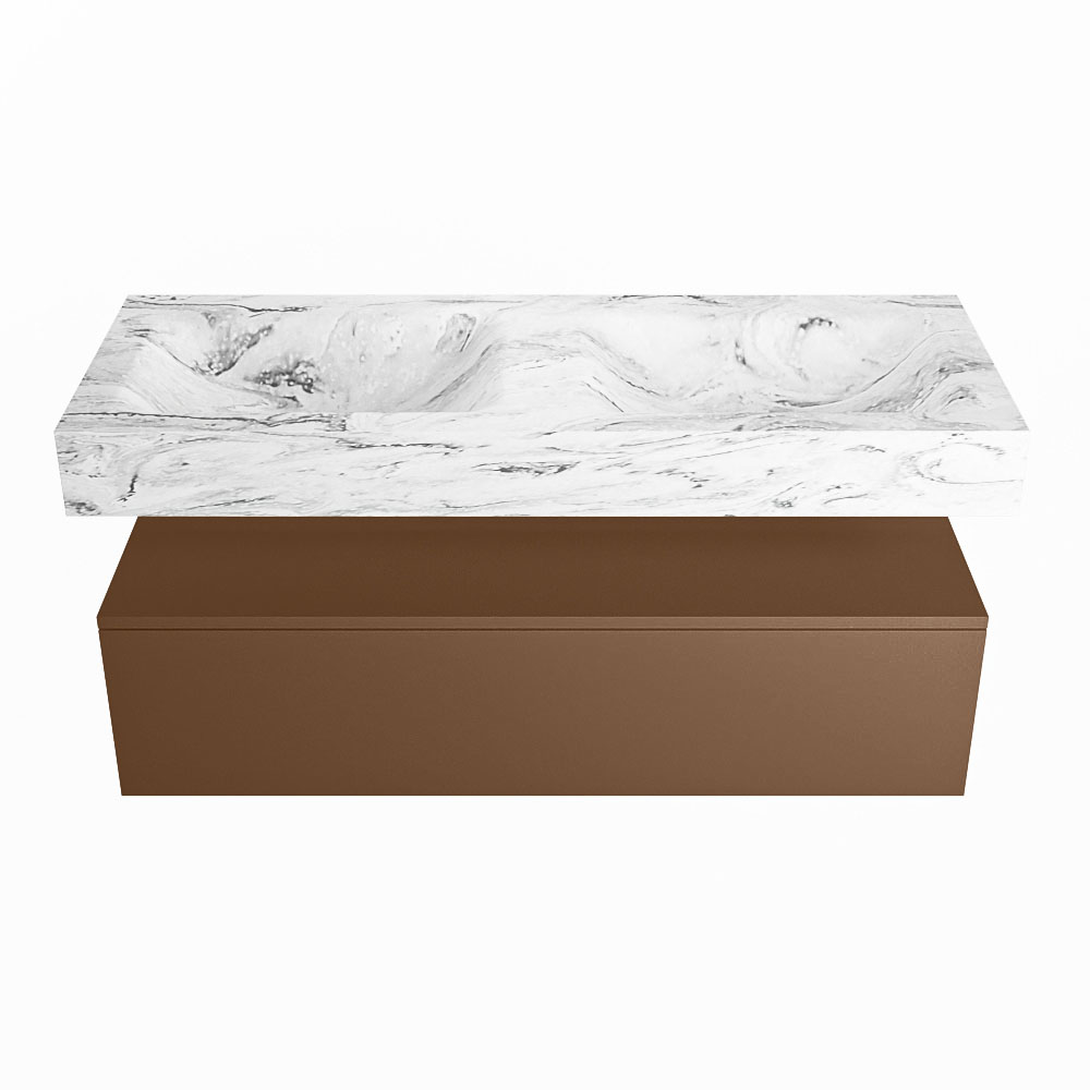 MONDIAZ ALAN-DLUX 120cm mueble de baño Rust 1 cajón. Lavabo CLOUD Doble 2 orificios color Glace. 4 MONDIAZ ALAN-DLUX 120cm mueble de baño Rust 1 cajón. Lavabo CLOUD Doble 2 orificios color Glace. - Imagen 4