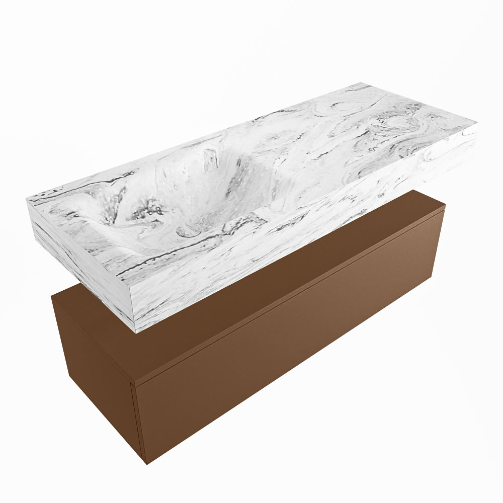 MONDIAZ ALAN-DLUX 120cm mueble de baño Rust 1 cajón. Lavabo CLOUD Izquierda 1 orificio color Glace. 5 MONDIAZ ALAN-DLUX 120cm mueble de baño Rust 1 cajón. Lavabo CLOUD Izquierda 1 orificio color Glace. - Imagen 5