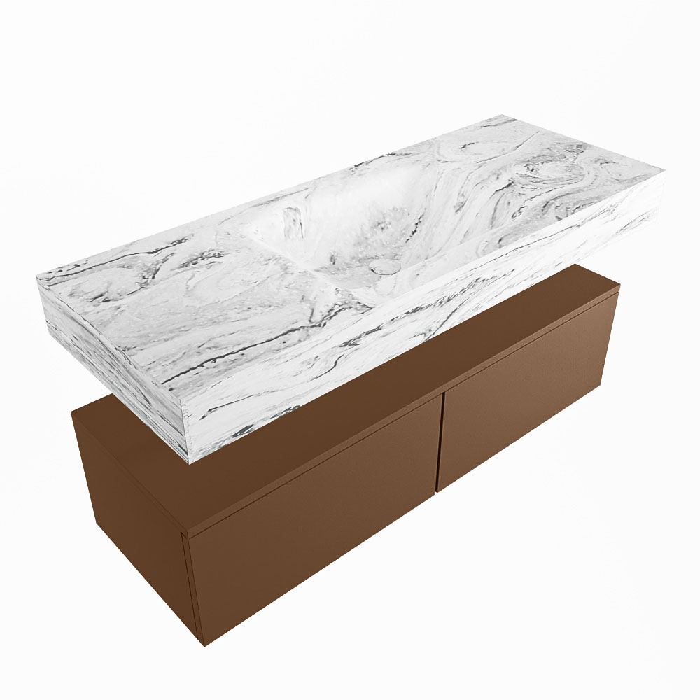 MONDIAZ ALAN-DLUX 120cm mueble de baño Rust 2 cajones. Lavabo CLOUD Centro 1 orificio color Glace. 5 MONDIAZ ALAN-DLUX 120cm mueble de baño Rust 2 cajones. Lavabo CLOUD Centro 1 orificio color Glace. - Imagen 5