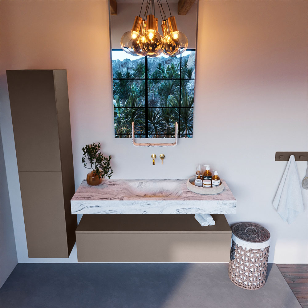 MONDIAZ ALAN-DLUX 130cm mueble de baño Smoke 1 cajón. Lavabo CLOUD Centro sin orificios color Glace. 2 MONDIAZ ALAN-DLUX 130cm mueble de baño Smoke 1 cajón. Lavabo CLOUD Centro sin orificios color Glace. - Imagen 2