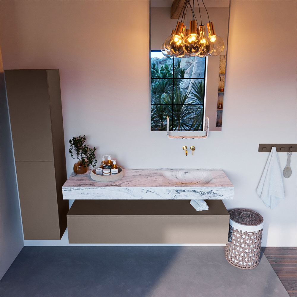 MONDIAZ ALAN-DLUX 150cm mueble de baño Smoke 1 cajón. Lavabo CLOUD Derecho sin orificios color Glace. 2 MONDIAZ ALAN-DLUX 150cm mueble de baño Smoke 1 cajón. Lavabo CLOUD Derecho sin orificios color Glace. - Imagen 2