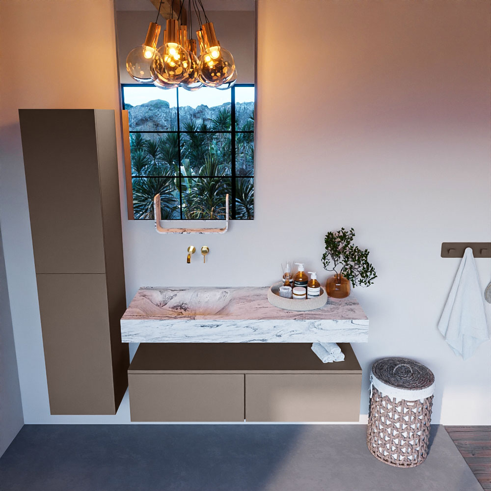 MONDIAZ ALAN-DLUX 120cm mueble de baño Smoke 2 cajones. Lavabo CLOUD Izquierda sin orificios color Glace. 2 MONDIAZ ALAN-DLUX 120cm mueble de baño Smoke 2 cajones. Lavabo CLOUD Izquierda sin orificios color Glace. - Imagen 2