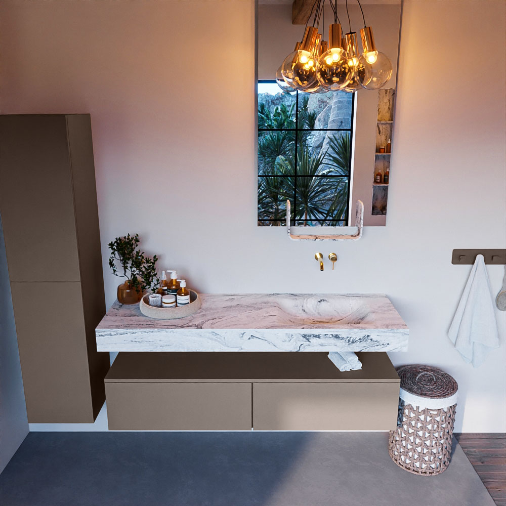 MONDIAZ ALAN-DLUX 150cm mueble de baño Smoke 2 cajones. Lavabo CLOUD Derecho sin orificios color Glace. 2 MONDIAZ ALAN-DLUX 150cm mueble de baño Smoke 2 cajones. Lavabo CLOUD Derecho sin orificios color Glace. - Imagen 2