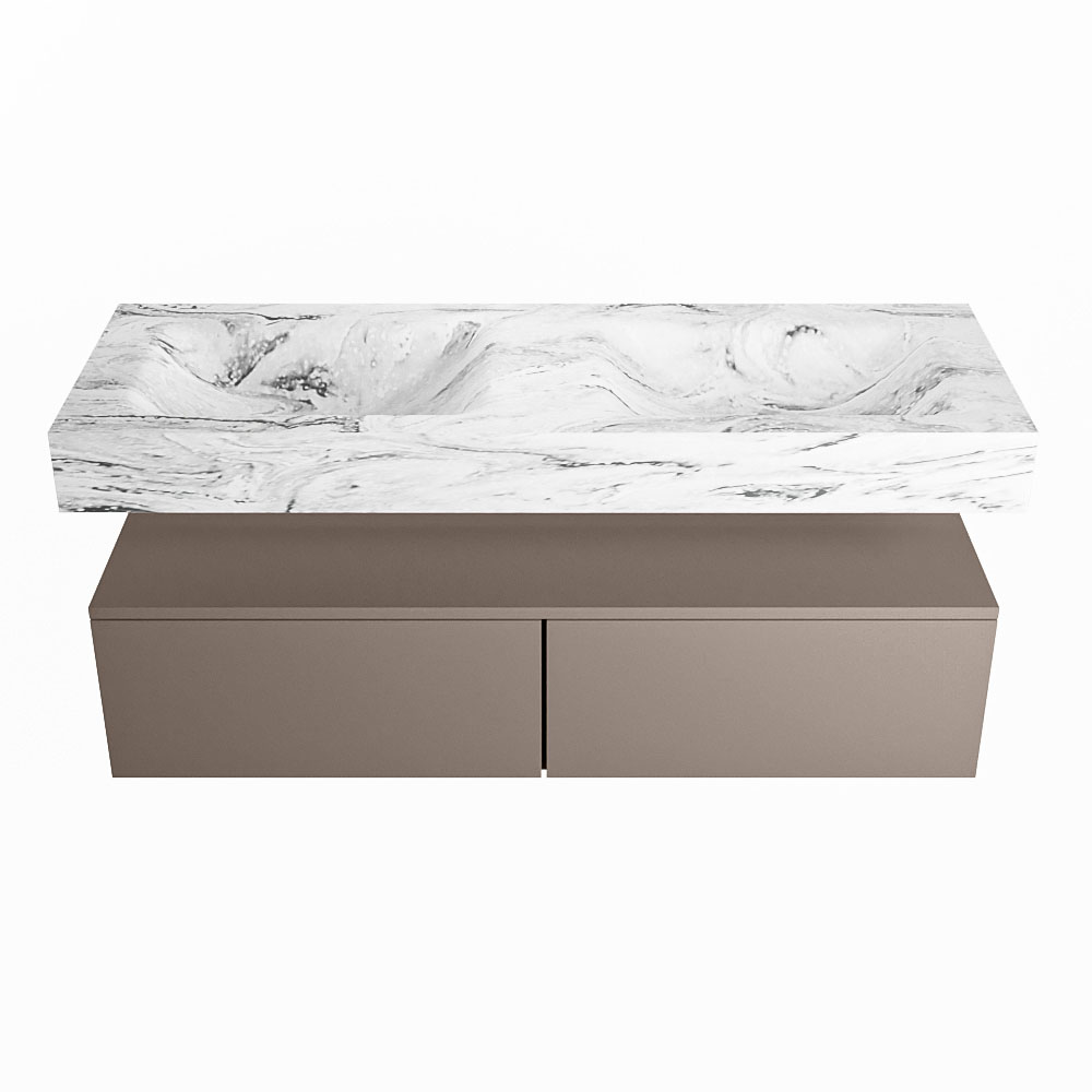 MONDIAZ ALAN-DLUX 130cm mueble de baño Smoke 2 cajones. Lavabo CLOUD Doble sin orificios color Glace. 4 MONDIAZ ALAN-DLUX 130cm mueble de baño Smoke 2 cajones. Lavabo CLOUD Doble sin orificios color Glace. - Imagen 4