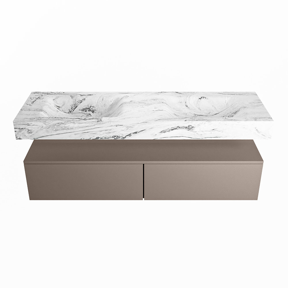 MONDIAZ ALAN-DLUX 150cm mueble de baño Smoke 2 cajones. Lavabo CLOUD Doble 2 orificios color Glace. 4 MONDIAZ ALAN-DLUX 150cm mueble de baño Smoke 2 cajones. Lavabo CLOUD Doble 2 orificios color Glace. - Imagen 4