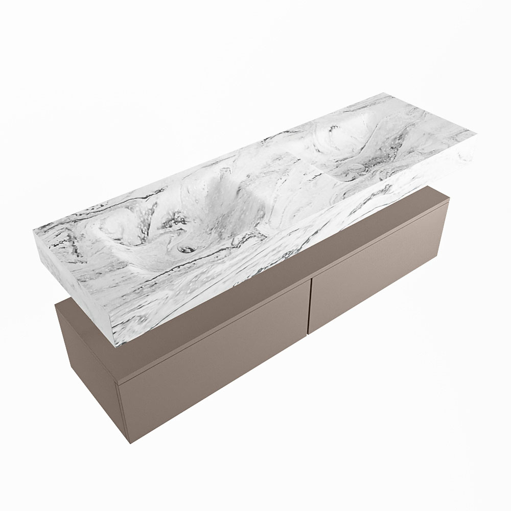 MONDIAZ ALAN-DLUX 150cm mueble de baño Smoke 2 cajones. Lavabo CLOUD Doble 2 orificios color Glace. 5 MONDIAZ ALAN-DLUX 150cm mueble de baño Smoke 2 cajones. Lavabo CLOUD Doble 2 orificios color Glace. - Imagen 5