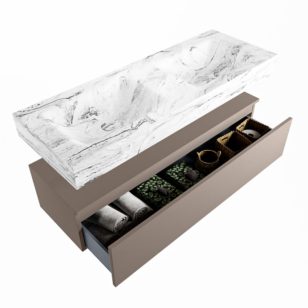 MONDIAZ ALAN-DLUX 130cm mueble de baño Smoke 1 cajón. Lavabo CLOUD Doble 2 orificios color Glace. 6 MONDIAZ ALAN-DLUX 130cm mueble de baño Smoke 1 cajón. Lavabo CLOUD Doble 2 orificios color Glace. - Imagen 6