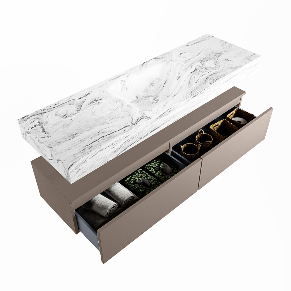 MONDIAZ ALAN-DLUX 150cm mueble de baño Smoke 2 cajones. Lavabo CLOUD Centro sin orificios color Glace. 6 MONDIAZ ALAN-DLUX 150cm mueble de baño Smoke 2 cajones. Lavabo CLOUD Centro sin orificios color Glace. - Imagen 6