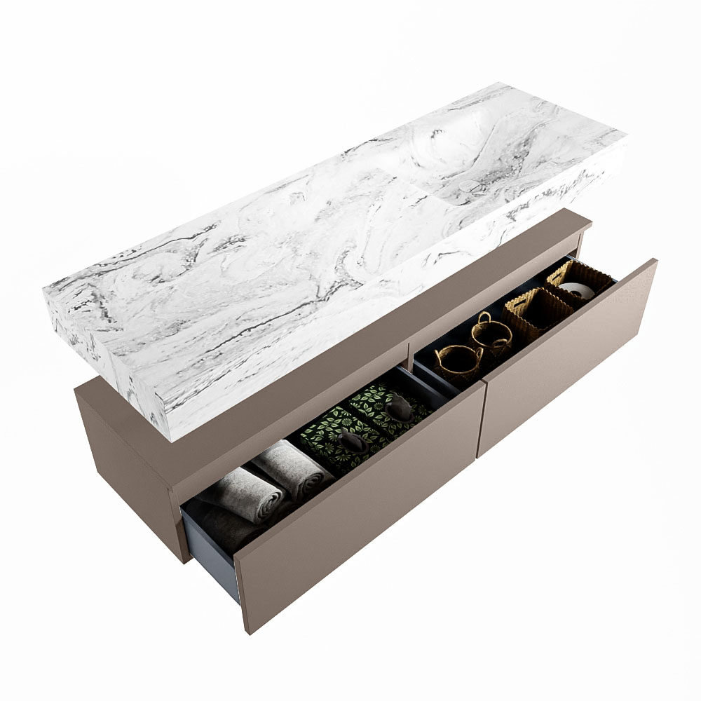 MONDIAZ ALAN-DLUX 150cm mueble de baño Smoke 2 cajones. Lavabo CLOUD Derecho sin orificios color Glace. 6 MONDIAZ ALAN-DLUX 150cm mueble de baño Smoke 2 cajones. Lavabo CLOUD Derecho sin orificios color Glace. - Imagen 6