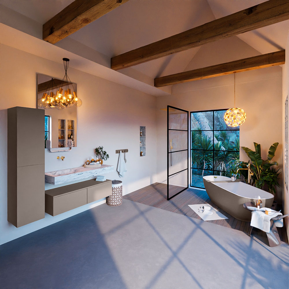 MONDIAZ ALAN-DLUX 120cm mueble de baño Smoke 2 cajones. Lavabo CLOUD Izquierda sin orificios color Glace. 3 MONDIAZ ALAN-DLUX 120cm mueble de baño Smoke 2 cajones. Lavabo CLOUD Izquierda sin orificios color Glace. - Imagen 3