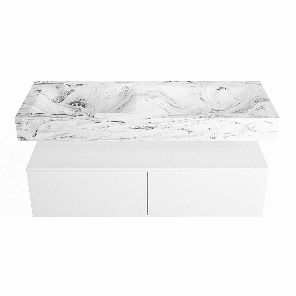 MONDIAZ ALAN-DLUX 120cm mueble de baño Talc 2 cajones. Lavabo CLOUD Doble sin orificios color Glace. 4 MONDIAZ ALAN-DLUX 120cm mueble de baño Talc 2 cajones. Lavabo CLOUD Doble sin orificios color Glace. - Imagen 4