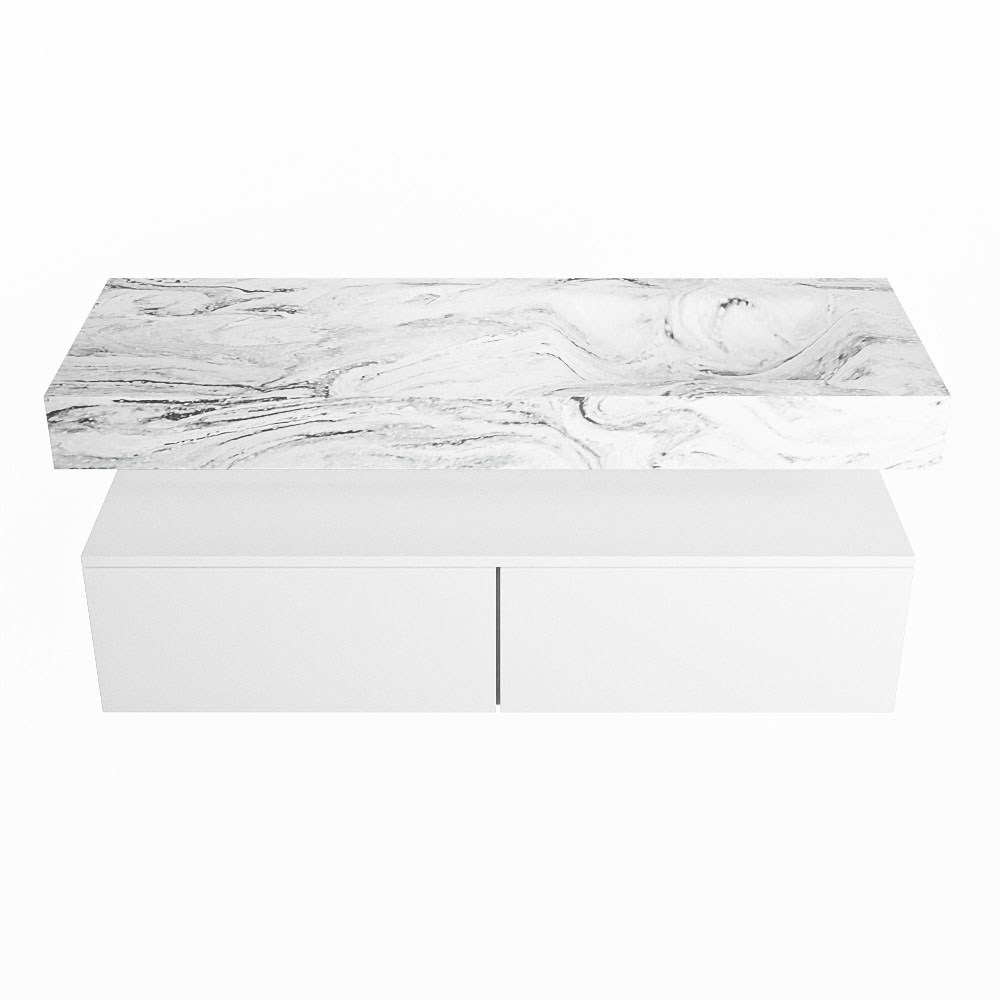 MONDIAZ ALAN-DLUX 130cm mueble de baño Talc 2 cajones. Lavabo CLOUD Derecho sin orificios color Glace. 4 MONDIAZ ALAN-DLUX 130cm mueble de baño Talc 2 cajones. Lavabo CLOUD Derecho sin orificios color Glace. - Imagen 4