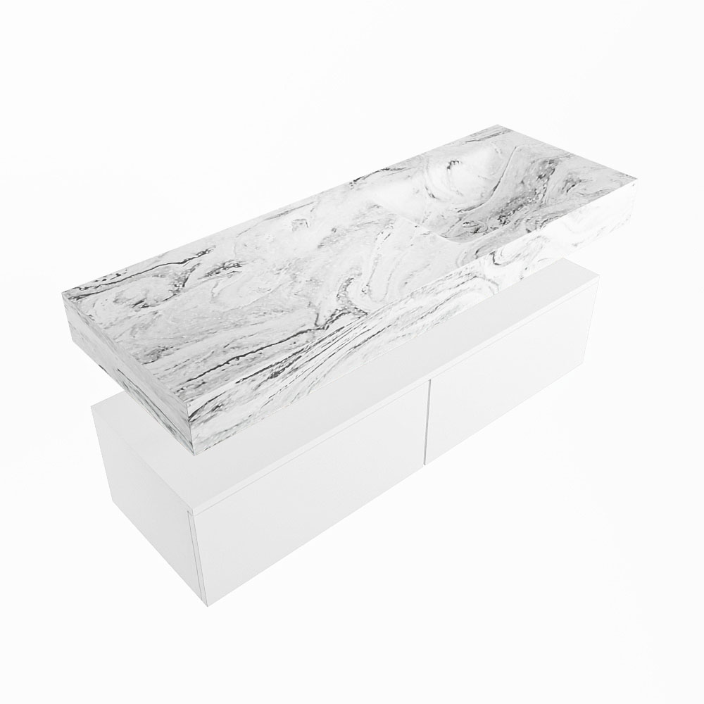 MONDIAZ ALAN-DLUX 130cm mueble de baño Talc 2 cajones. Lavabo CLOUD Derecho sin orificios color Glace. 5 MONDIAZ ALAN-DLUX 130cm mueble de baño Talc 2 cajones. Lavabo CLOUD Derecho sin orificios color Glace. - Imagen 5
