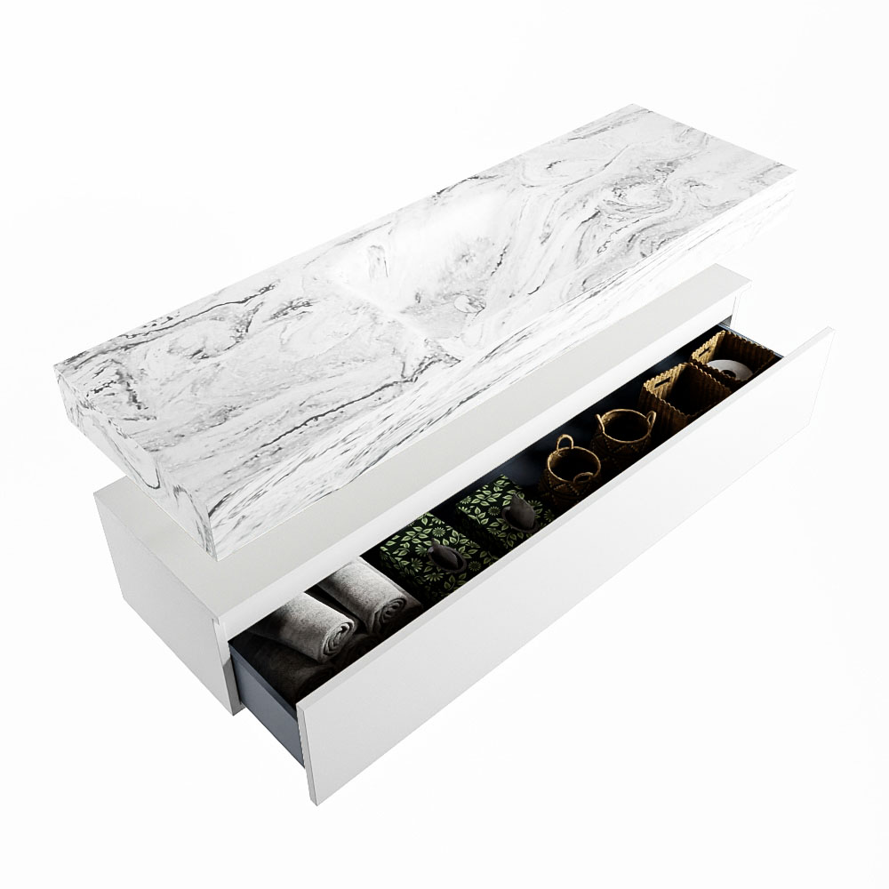 MONDIAZ ALAN-DLUX 150cm mueble de baño Talc 1 cajón. Lavabo CLOUD Centro sin orificios color Glace. 6 MONDIAZ ALAN-DLUX 150cm mueble de baño Talc 1 cajón. Lavabo CLOUD Centro sin orificios color Glace. - Imagen 6