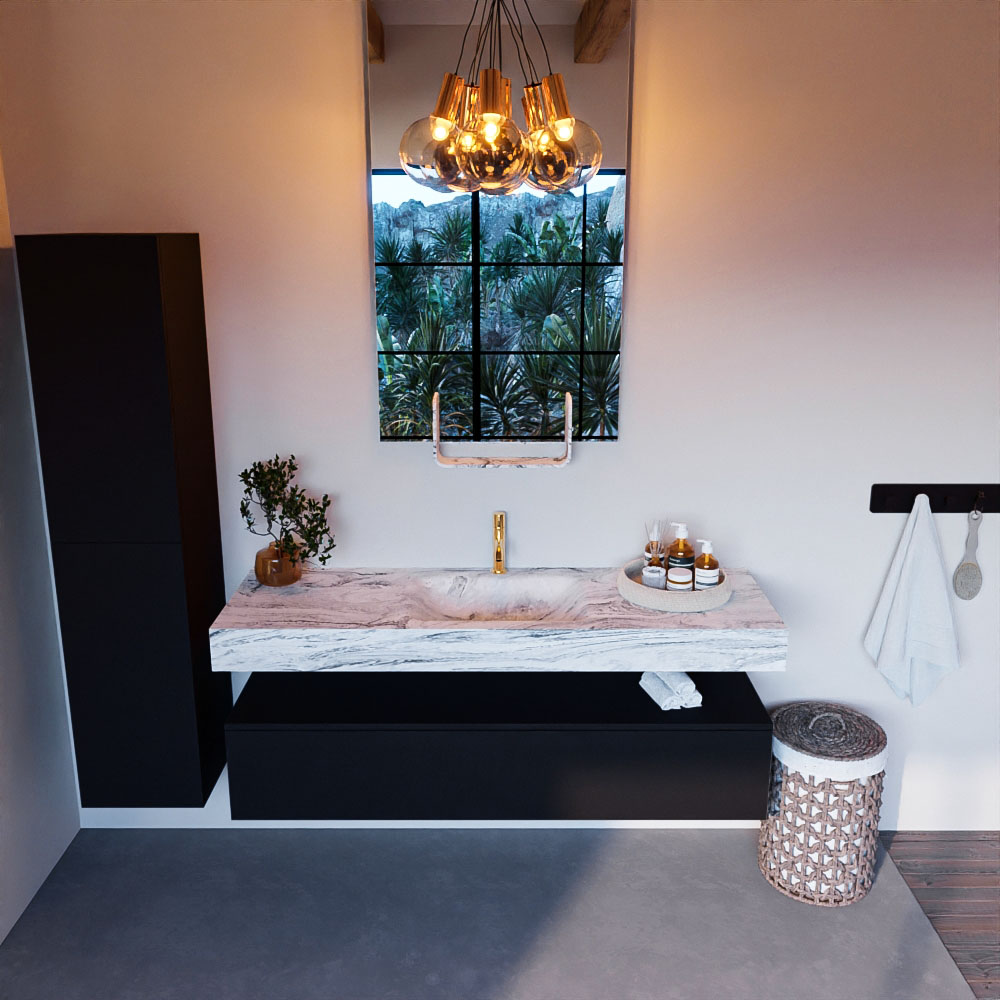MONDIAZ ALAN-DLUX 150cm mueble de baño Urban 1 cajón. Lavabo CLOUD Centro 1 orificio color Glace. 2 MONDIAZ ALAN-DLUX 150cm mueble de baño Urban 1 cajón. Lavabo CLOUD Centro 1 orificio color Glace. - Imagen 2
