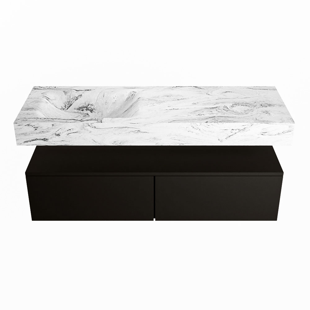 MONDIAZ ALAN-DLUX 130cm mueble de baño Urban 2 cajones. Lavabo CLOUD Izquierda 1 orificio color Glace. 4 MONDIAZ ALAN-DLUX 130cm mueble de baño Urban 2 cajones. Lavabo CLOUD Izquierda 1 orificio color Glace. - Imagen 4