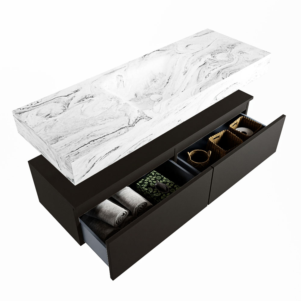MONDIAZ ALAN-DLUX 130cm mueble de baño Urban 2 cajones. Lavabo CLOUD Centro sin orificios color Glace. 6 MONDIAZ ALAN-DLUX 130cm mueble de baño Urban 2 cajones. Lavabo CLOUD Centro sin orificios color Glace. - Imagen 6