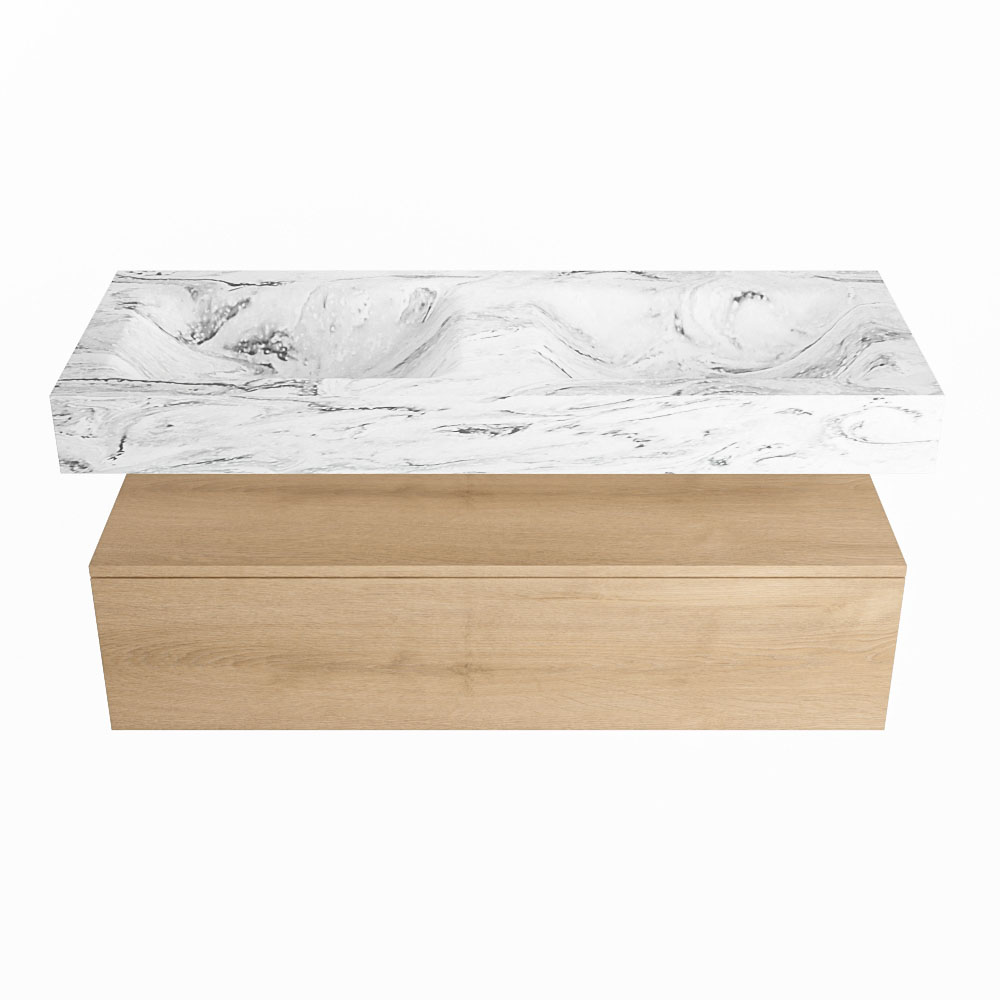 MONDIAZ ALAN-DLUX 120cm mueble de baño Washed Oak 1 cajón. Lavabo CLOUD Doble 2 orificios color Glace. 4 MONDIAZ ALAN-DLUX 120cm mueble de baño Washed Oak 1 cajón. Lavabo CLOUD Doble 2 orificios color Glace. - Imagen 4