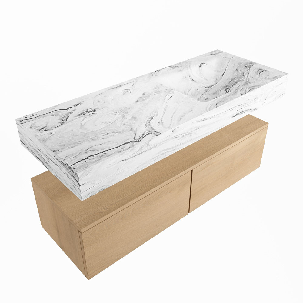 MONDIAZ ALAN-DLUX 120cm mueble de baño Washed Oak 2 cajones. Lavabo CLOUD Derecho 1 orificio color Glace. 5 MONDIAZ ALAN-DLUX 120cm mueble de baño Washed Oak 2 cajones. Lavabo CLOUD Derecho 1 orificio color Glace. - Imagen 5
