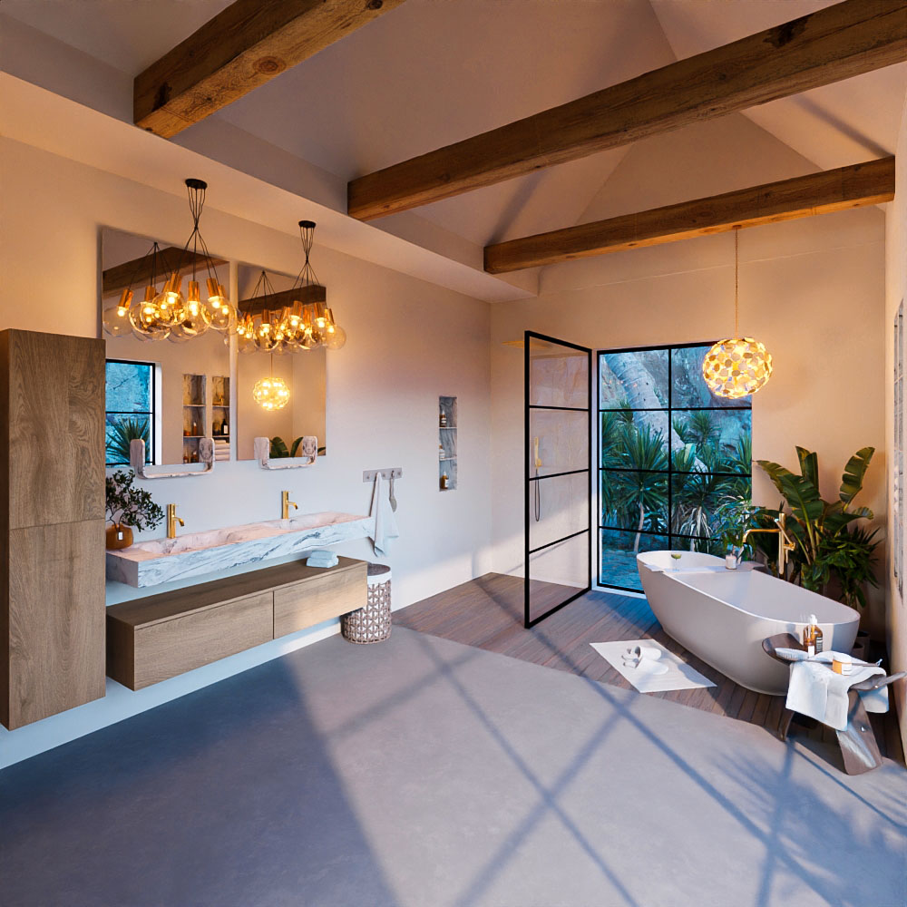 MONDIAZ ALAN-DLUX 150cm mueble de baño Washed Oak 2 cajones. Lavabo CLOUD Doble 2 orificios color Glace. 3 MONDIAZ ALAN-DLUX 150cm mueble de baño Washed Oak 2 cajones. Lavabo CLOUD Doble 2 orificios color Glace. - Imagen 3