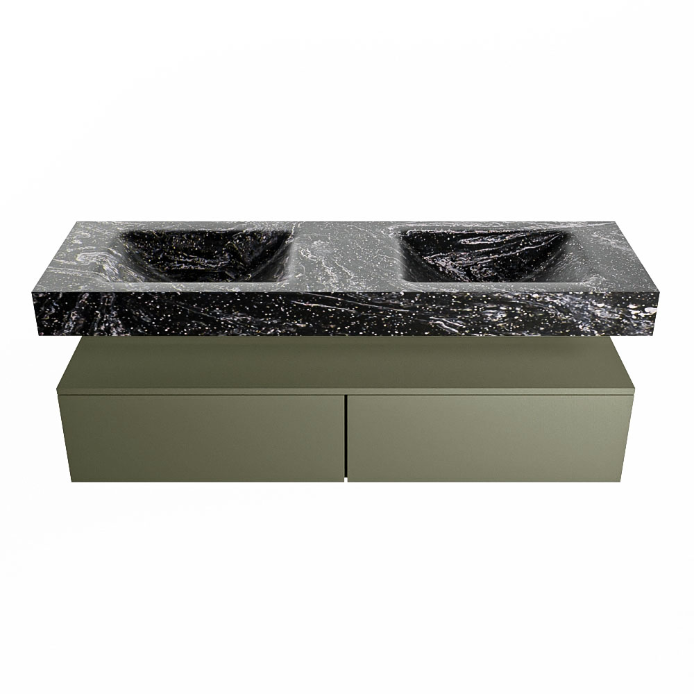 MONDIAZ ALAN-DLUX 150cm mueble de baño Army 2 cajones. Lavabo CLOUD Doble sin orificios color Lava. 4 MONDIAZ ALAN-DLUX 150cm mueble de baño Army 2 cajones. Lavabo CLOUD Doble sin orificios color Lava. - Imagen 4