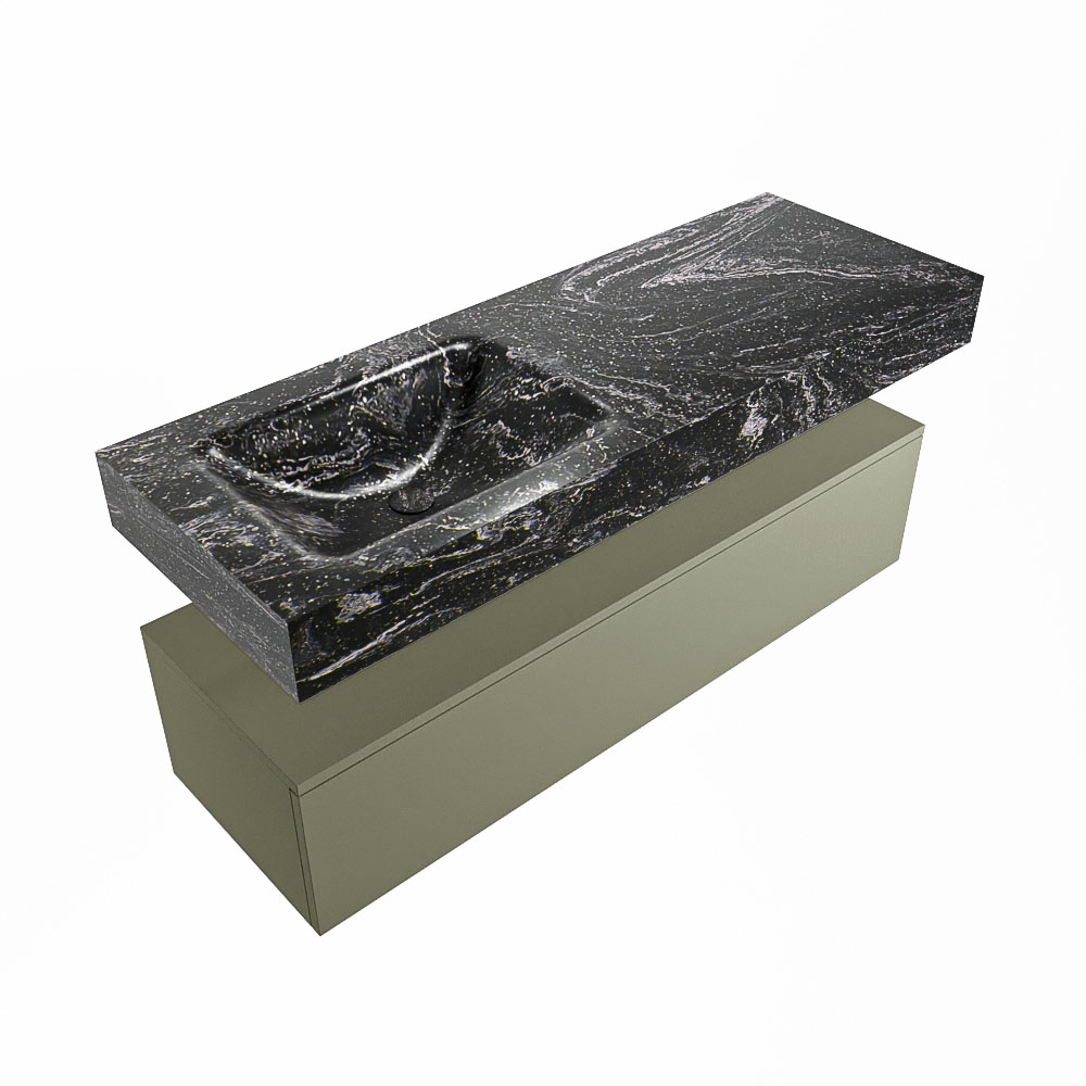 MONDIAZ ALAN-DLUX 130cm mueble de baño Army 1 cajón. Lavabo CLOUD Izquierda sin orificios color Lava. 5 MONDIAZ ALAN-DLUX 130cm mueble de baño Army 1 cajón. Lavabo CLOUD Izquierda sin orificios color Lava. - Imagen 5