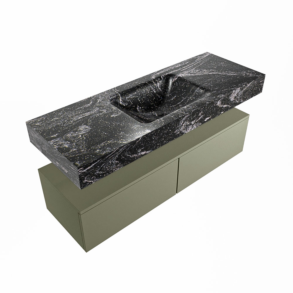 MONDIAZ ALAN-DLUX 130cm mueble de baño Army 2 cajones. Lavabo CLOUD Centro 1 orificio color Lava. 5 MONDIAZ ALAN-DLUX 130cm mueble de baño Army 2 cajones. Lavabo CLOUD Centro 1 orificio color Lava. - Imagen 5