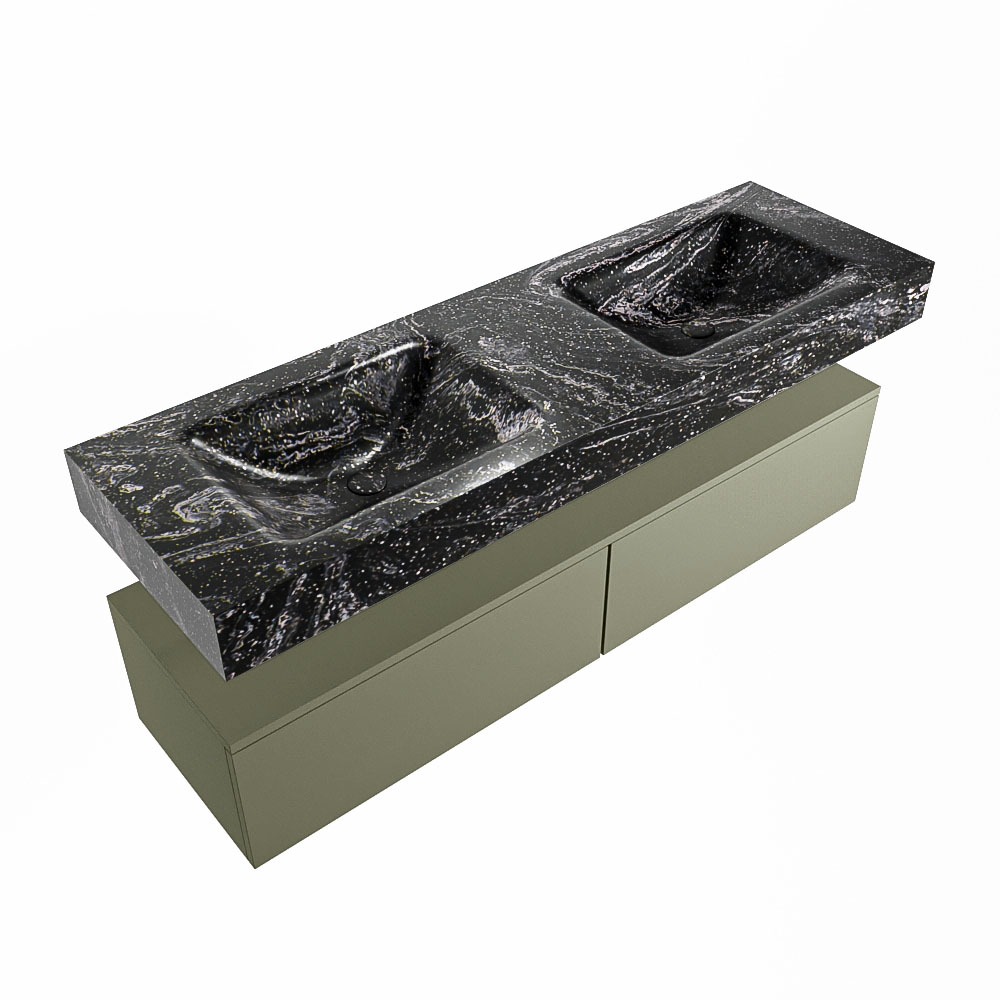MONDIAZ ALAN-DLUX 150cm mueble de baño Army 2 cajones. Lavabo CLOUD Doble sin orificios color Lava. 5 MONDIAZ ALAN-DLUX 150cm mueble de baño Army 2 cajones. Lavabo CLOUD Doble sin orificios color Lava. - Imagen 5