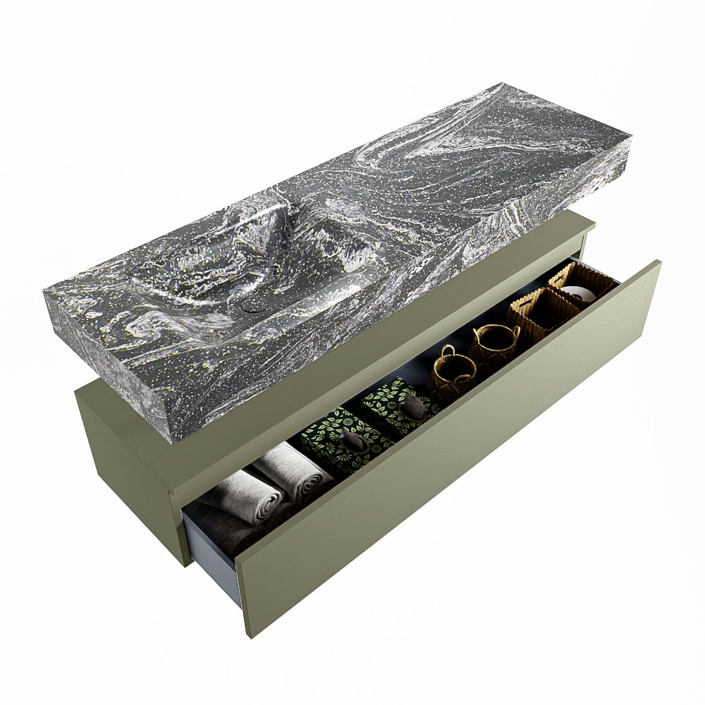 MONDIAZ ALAN-DLUX 150cm mueble de baño Army 1 cajón. Lavabo CLOUD Izquierda sin orificios color Lava. 6 MONDIAZ ALAN-DLUX 150cm mueble de baño Army 1 cajón. Lavabo CLOUD Izquierda sin orificios color Lava. - Imagen 6