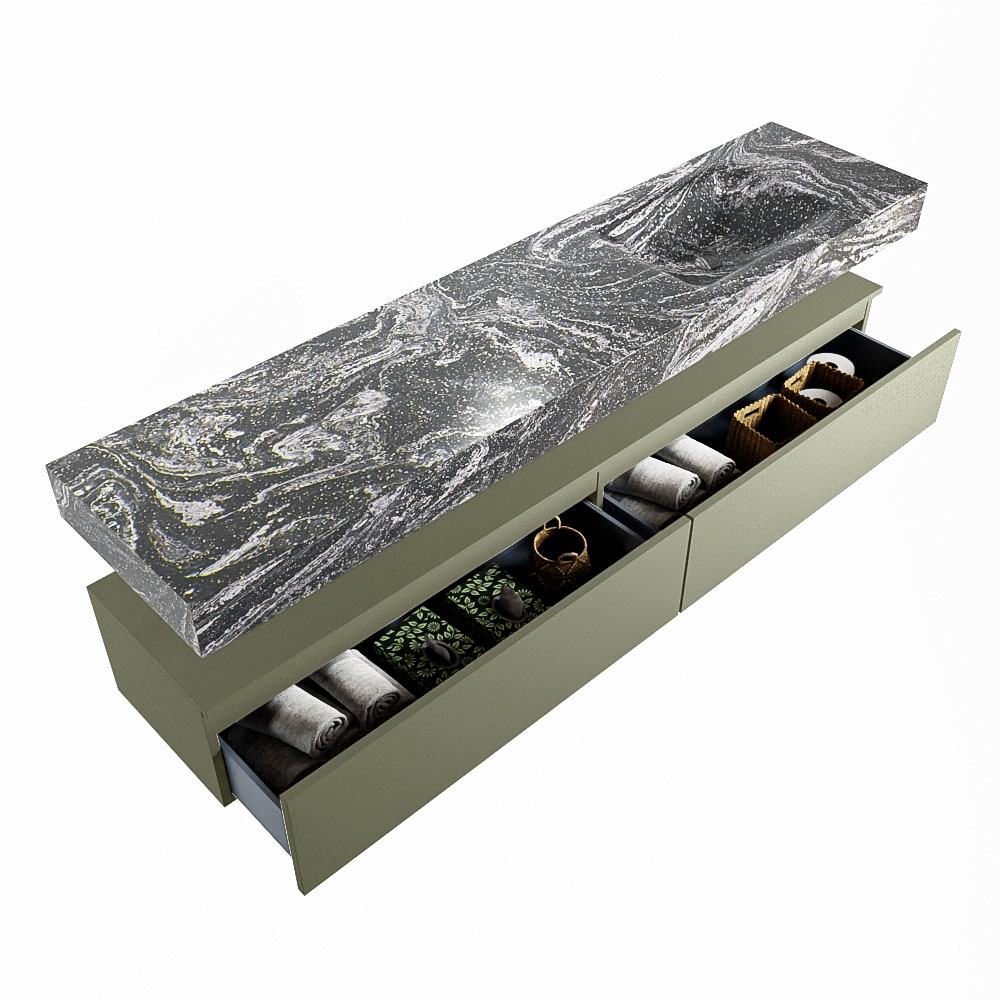 MONDIAZ ALAN-DLUX 200cm mueble de baño Army 2 cajones. Lavabo CLOUD Derecho sin orificios color Lava. 6 MONDIAZ ALAN-DLUX 200cm mueble de baño Army 2 cajones. Lavabo CLOUD Derecho sin orificios color Lava. - Imagen 6