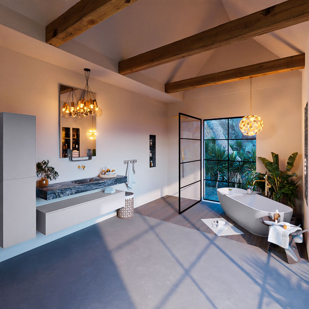 MONDIAZ ALAN-DLUX 150cm mueble de baño Cale 1 cajón. Lavabo CLOUD Centro sin orificios color Lava. 3 MONDIAZ ALAN-DLUX 150cm mueble de baño Cale 1 cajón. Lavabo CLOUD Centro sin orificios color Lava. - Imagen 3