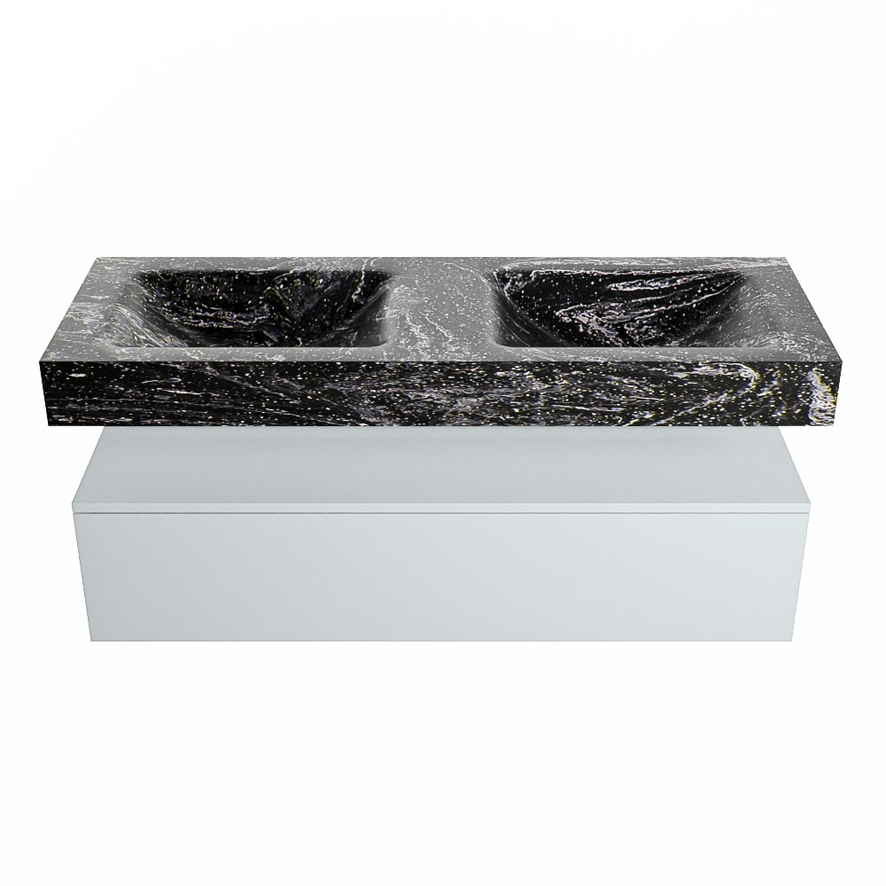 MONDIAZ ALAN-DLUX 130cm mueble de baño Clay 1 cajón. Lavabo CLOUD Doble 2 orificios color Lava. 4 MONDIAZ ALAN-DLUX 130cm mueble de baño Clay 1 cajón. Lavabo CLOUD Doble 2 orificios color Lava. - Imagen 4