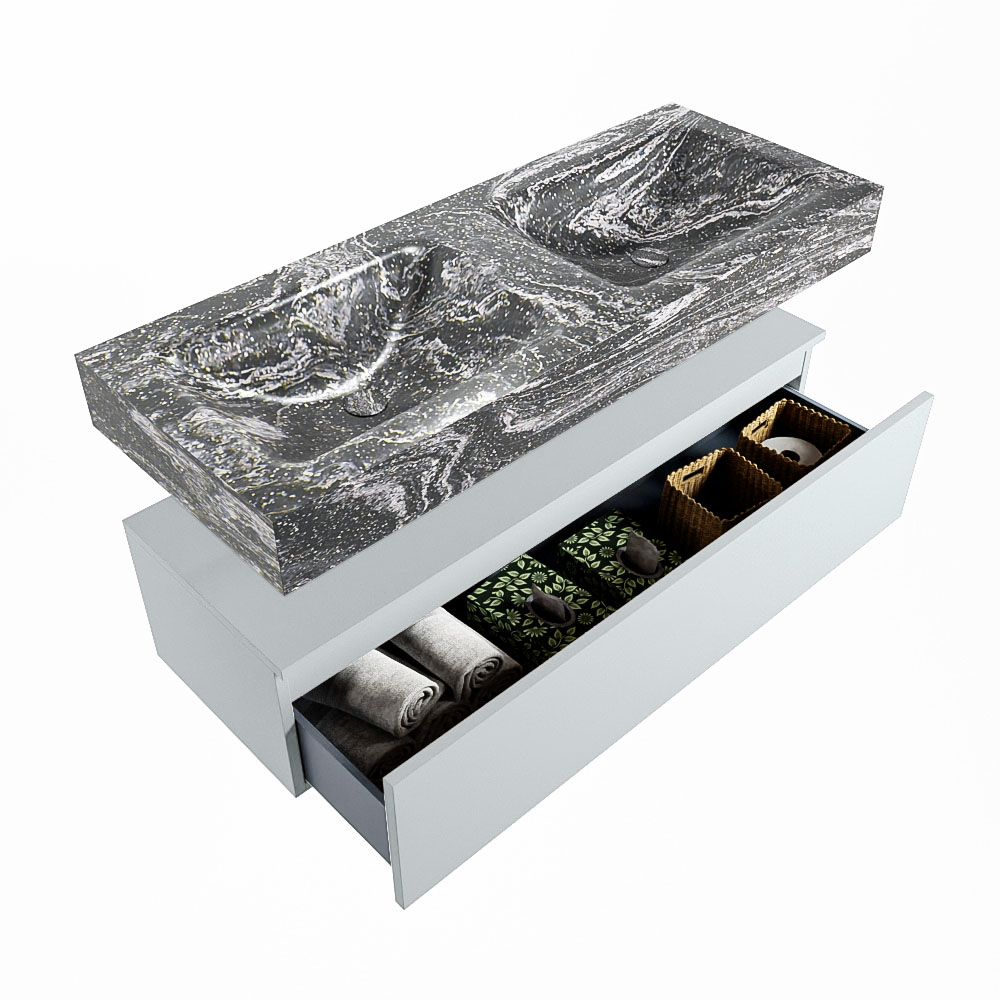 MONDIAZ ALAN-DLUX 120cm mueble de baño Clay 1 cajón. Lavabo CLOUD Doble sin orificios color Lava. 6 MONDIAZ ALAN-DLUX 120cm mueble de baño Clay 1 cajón. Lavabo CLOUD Doble sin orificios color Lava. - Imagen 6