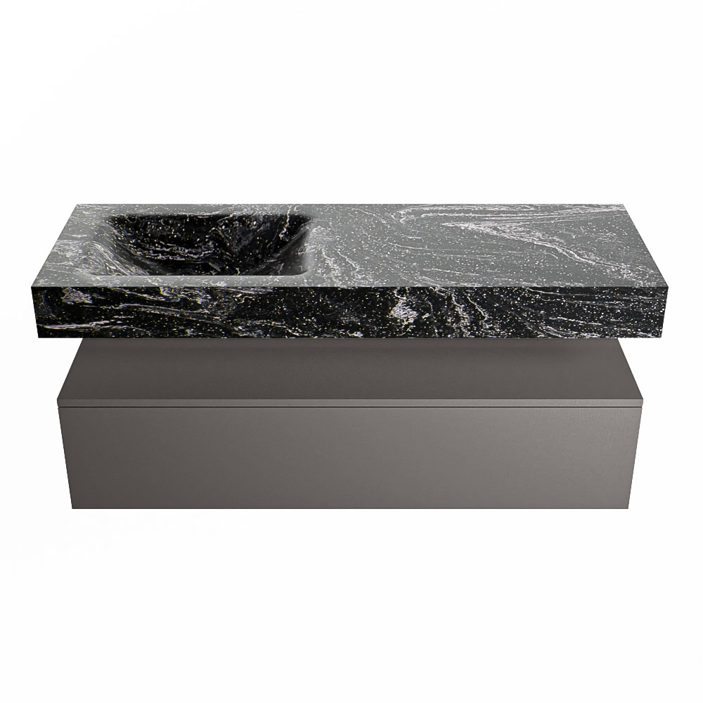MONDIAZ ALAN-DLUX 130cm mueble de baño Dark Grey 1 cajón. Lavabo CLOUD Izquierda sin orificios color Lava. 4 MONDIAZ ALAN-DLUX 130cm mueble de baño Dark Grey 1 cajón. Lavabo CLOUD Izquierda sin orificios color Lava. - Imagen 4