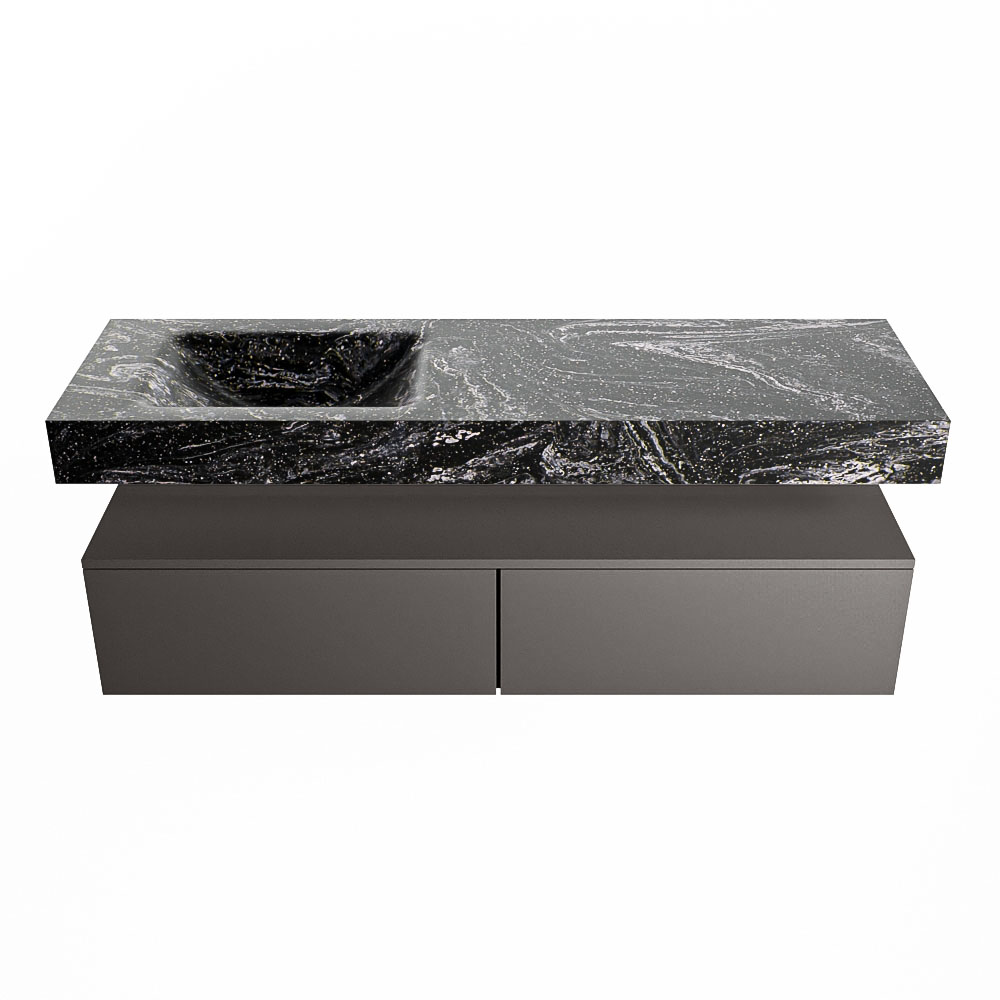MONDIAZ ALAN-DLUX 150cm mueble de baño Dark Grey 2 cajones. Lavabo CLOUD Izquierda sin orificios color Lava. 4 MONDIAZ ALAN-DLUX 150cm mueble de baño Dark Grey 2 cajones. Lavabo CLOUD Izquierda sin orificios color Lava. - Imagen 4
