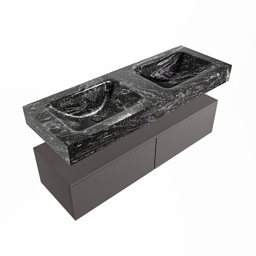 MONDIAZ ALAN-DLUX 130cm mueble de baño Dark Grey 2 cajones. Lavabo CLOUD Doble sin orificios color Lava. 5 MONDIAZ ALAN-DLUX 130cm mueble de baño Dark Grey 2 cajones. Lavabo CLOUD Doble sin orificios color Lava. - Imagen 5