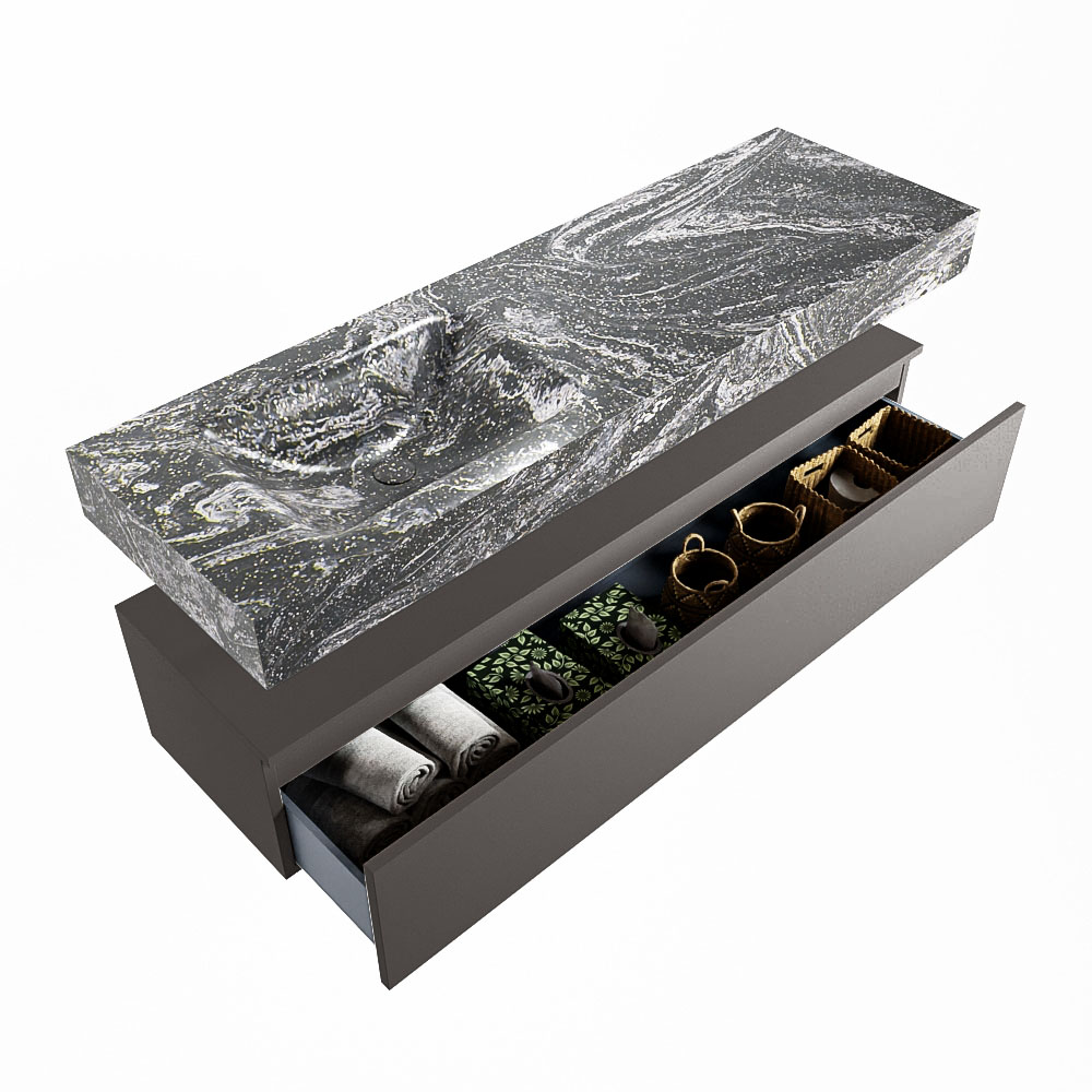 MONDIAZ ALAN-DLUX 150cm mueble de baño Dark Grey 1 cajón. Lavabo CLOUD Izquierda 1 orificio color Lava. 6 MONDIAZ ALAN-DLUX 150cm mueble de baño Dark Grey 1 cajón. Lavabo CLOUD Izquierda 1 orificio color Lava. - Imagen 6