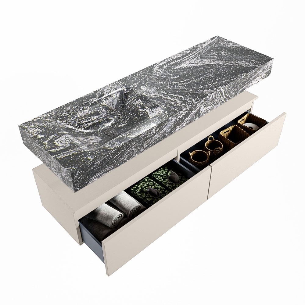 MONDIAZ ALAN-DLUX 150cm mueble de baño Linen 2 cajones. Lavabo CLOUD Izquierda 1 orificio color Lava. 6 MONDIAZ ALAN-DLUX 150cm mueble de baño Linen 2 cajones. Lavabo CLOUD Izquierda 1 orificio color Lava. - Imagen 6