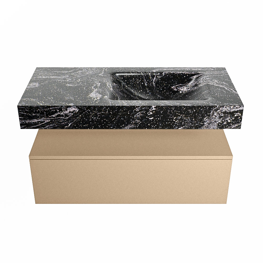 MONDIAZ ALAN-DLUX 100cm mueble de baño Oro 1 cajón. Lavabo CLOUD Derecho sin orificios color Lava. 4 MONDIAZ ALAN-DLUX 100cm mueble de baño Oro 1 cajón. Lavabo CLOUD Derecho sin orificios color Lava. - Imagen 4