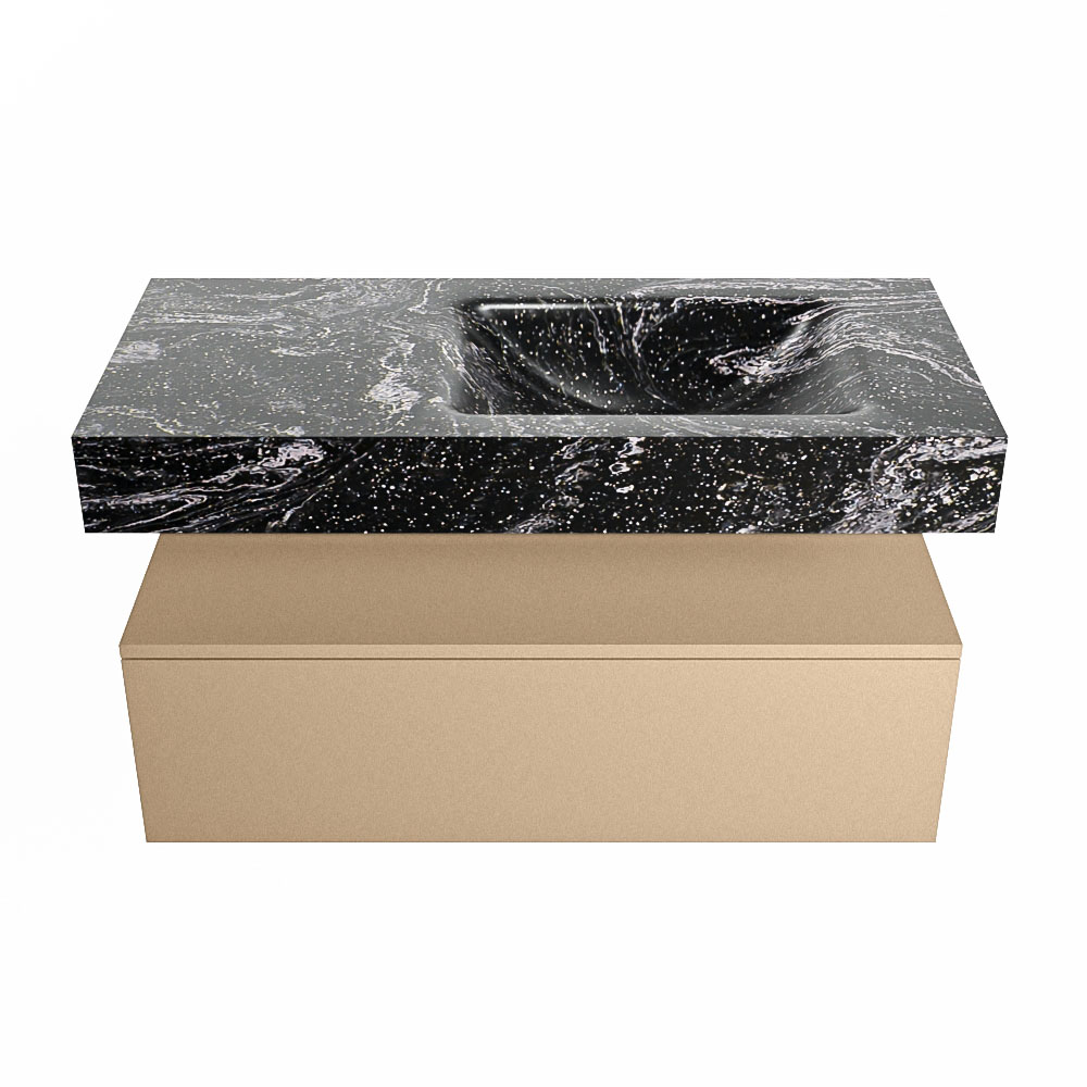 MONDIAZ ALAN-DLUX 100cm mueble de baño Oro 1 cajón. Lavabo CLOUD Derecho 1 orificio color Lava. 4 MONDIAZ ALAN-DLUX 100cm mueble de baño Oro 1 cajón. Lavabo CLOUD Derecho 1 orificio color Lava. - Imagen 4