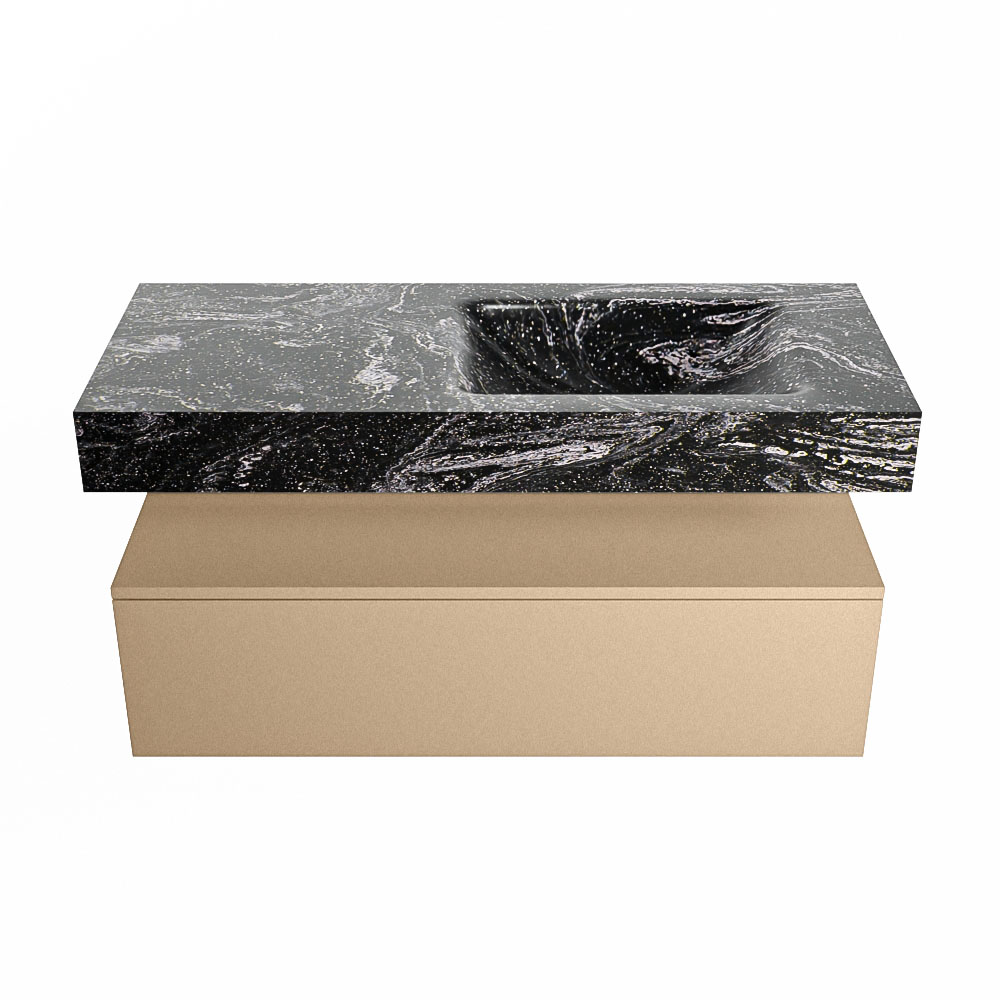 MONDIAZ ALAN-DLUX 110cm mueble de baño Oro 1 cajón. Lavabo CLOUD Derecho sin orificios color Lava. 4 MONDIAZ ALAN-DLUX 110cm mueble de baño Oro 1 cajón. Lavabo CLOUD Derecho sin orificios color Lava. - Imagen 4