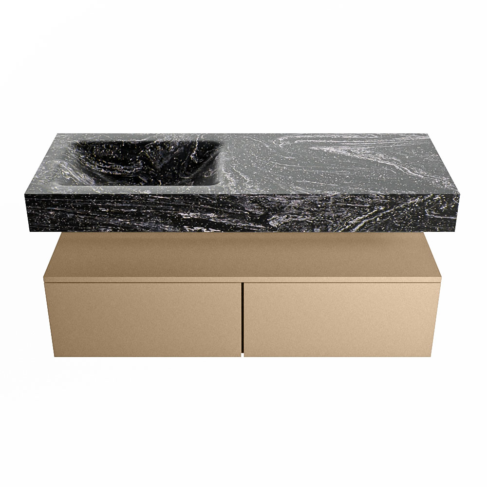 MONDIAZ ALAN-DLUX 120cm mueble de baño Oro 2 cajones. Lavabo CLOUD Izquierda sin orificios color Lava. 4 MONDIAZ ALAN-DLUX 120cm mueble de baño Oro 2 cajones. Lavabo CLOUD Izquierda sin orificios color Lava. - Imagen 4