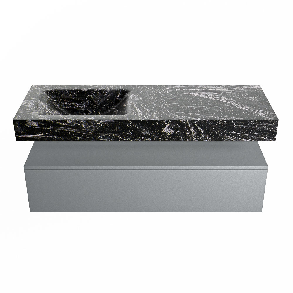 MONDIAZ ALAN-DLUX 130cm mueble de baño Plata 1 cajón. Lavabo CLOUD Izquierda 1 orificio color Lava. 4 MONDIAZ ALAN-DLUX 130cm mueble de baño Plata 1 cajón. Lavabo CLOUD Izquierda 1 orificio color Lava. - Imagen 4