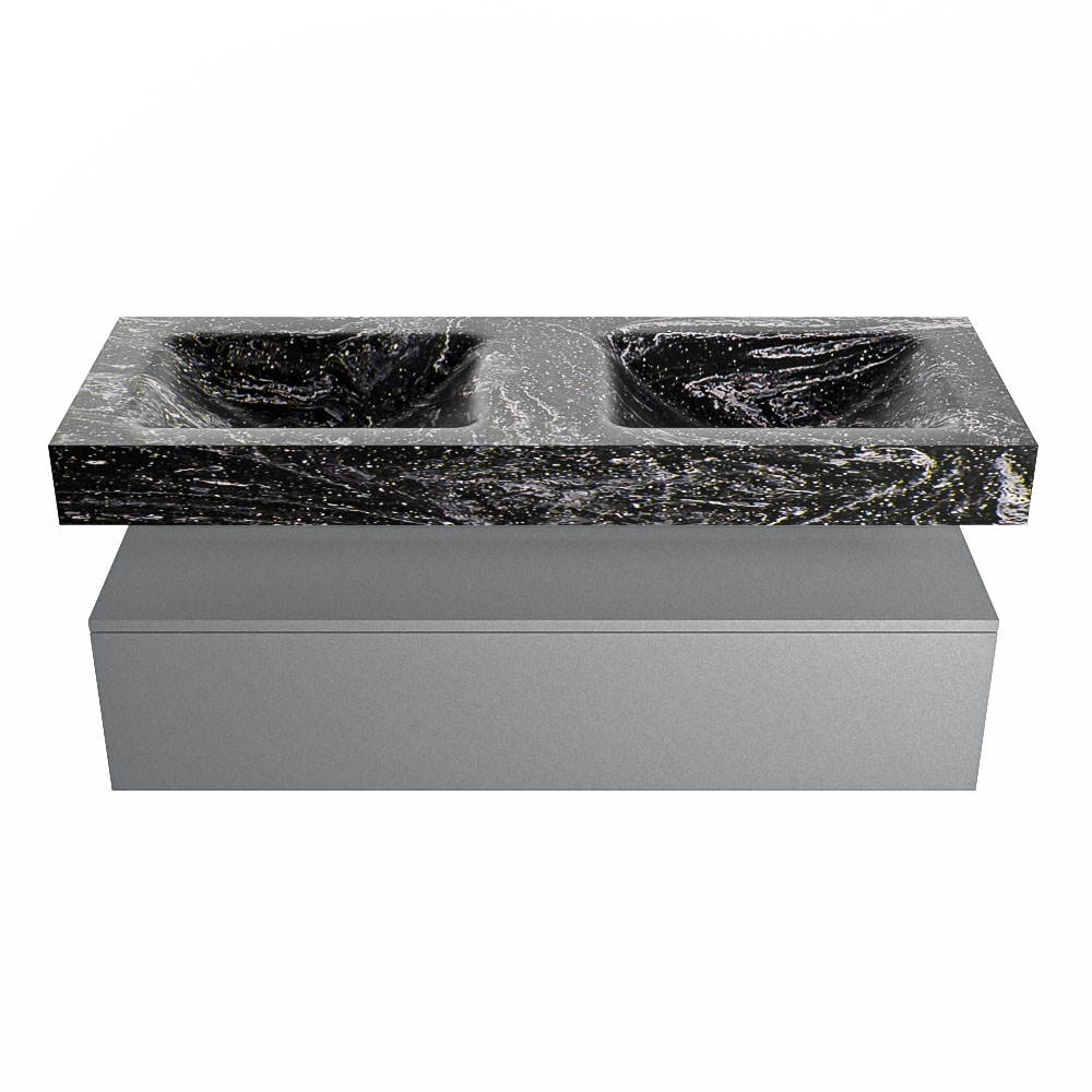 MONDIAZ ALAN-DLUX 130cm mueble de baño Plata 1 cajón. Lavabo CLOUD Doble 2 orificios color Lava. 4 MONDIAZ ALAN-DLUX 130cm mueble de baño Plata 1 cajón. Lavabo CLOUD Doble 2 orificios color Lava. - Imagen 4
