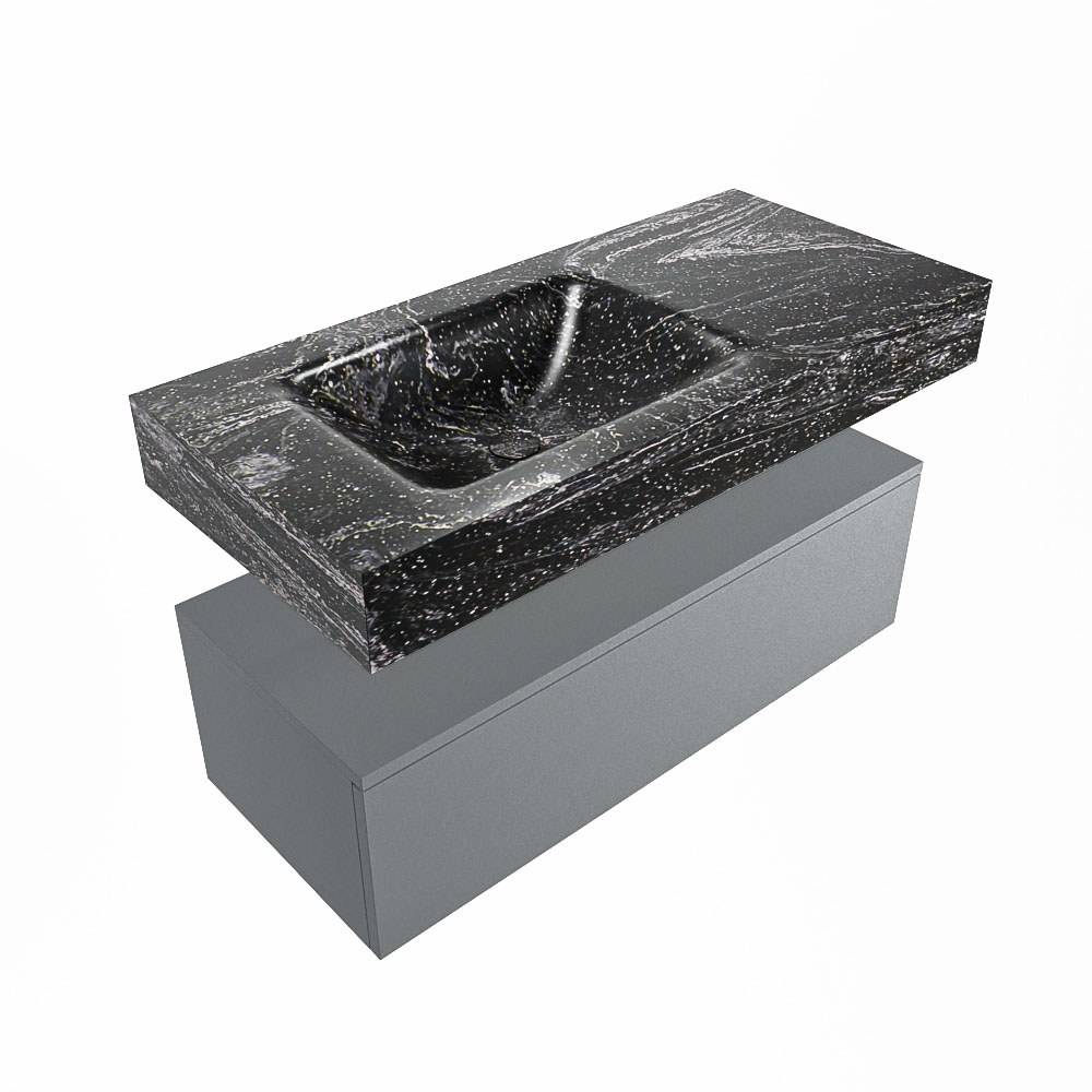 MONDIAZ ALAN-DLUX 100cm mueble de baño Plata 1 cajón. Lavabo CLOUD Izquierda sin orificios color Lava. 5 MONDIAZ ALAN-DLUX 100cm mueble de baño Plata 1 cajón. Lavabo CLOUD Izquierda sin orificios color Lava. - Imagen 5