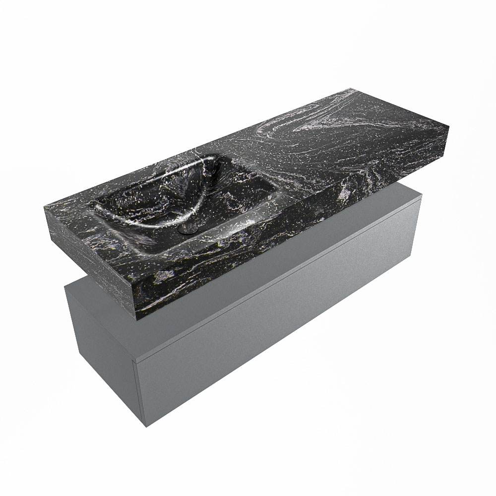 MONDIAZ ALAN-DLUX 130cm mueble de baño Plata 1 cajón. Lavabo CLOUD Izquierda 1 orificio color Lava. 5 MONDIAZ ALAN-DLUX 130cm mueble de baño Plata 1 cajón. Lavabo CLOUD Izquierda 1 orificio color Lava. - Imagen 5